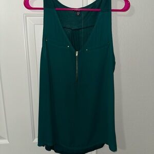 Express Emerald Tank Top with Front Zipper